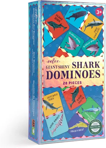 Miniatura 8 de eeBoo Dominó de mariposa brillante gigante – 28 azulejos de gran tamaño, lámina holográfica colorida, juego de colocación de azulejos, diversión sin