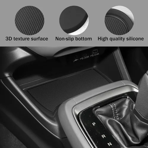 Miniatura 4 de Forro de Portavasos para Subaru Crosstrek/Impreza Accesorios 2024 2025 2026 Consola Central Alfombrilla de Portavasos de Silicona 3D Premium Negro