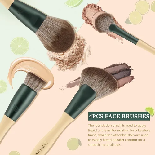 Miniatura 9 de DUcare Juego de regalo de maquillaje, 18 piezas, con 14 brochas de maquillaje, 3 esponjas de maquillaje, 1 bolsa de cosméticos para fundación