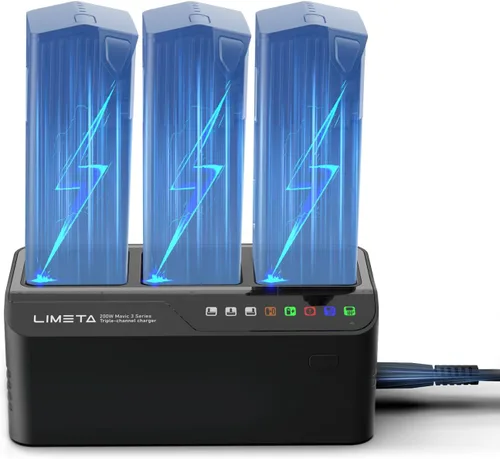Miniatura 9 de LIMETA Hub de carga de batería inteligente Air 3s, carga rápida USB-C de 200 W para baterías de vuelo inteligente DJI Air 3 Series Plus Paralelo