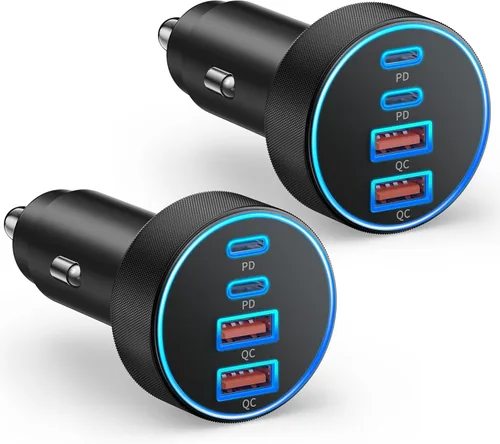 Miniatura 9 de Cargador de Coche USB C, Cargador de Teléfono de Coche de 4 Puertos 90W de Carga Súper Rápida Accesorios de Cargador de Coche Dual USB-C y USB-A