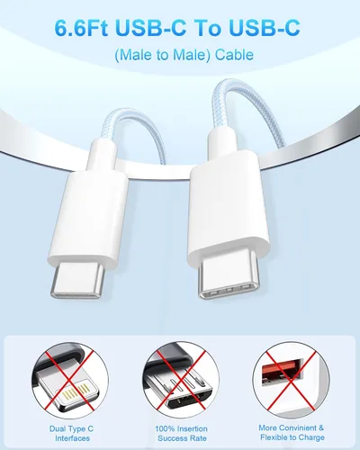 Miniatura 3 de TSKYBEAR Cable USB C a USB C – Cable de carga rápida de 100 W tipo C a C de repuesto para iPhone 15 Pro Max/Plus Samsung iPad Pro/Air/mini MacBook