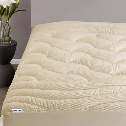 Miniatura 15 de SLEEP ZONE Cubrecolchón refrescante tamaño individual para cama individual, protector de colchón acolchado zonificado de primera calidad, funda Gris