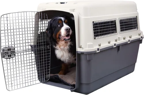 Miniatura 14 de SportPet - Jaula de viaje para perros con puerta de alambre aprobada por aerolíneas, de plástico duradero con ruedas extraíbles, plegable, cuencos