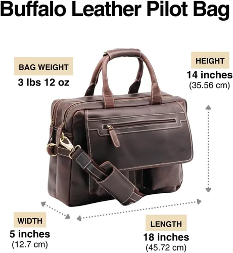 Miniatura 5 de Buffalo Leather Pilot Bag