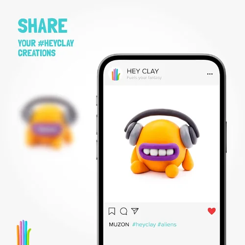 Miniatura 8 de HEY CLAY Arcilla de secado al aire con divertida aplicación interactiva, juego de arcilla para modelar y manualidades para niños de 3 a 8 años
