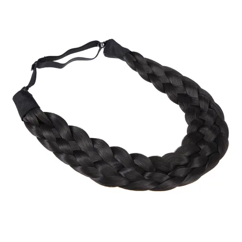 Miniatura 28 de Diadema de pelo sintético de 5 hebras trenzadas, clásicas, gruesas, anchas, trenzadas, elásticas, multicolor, accesorios de belleza para el cabello