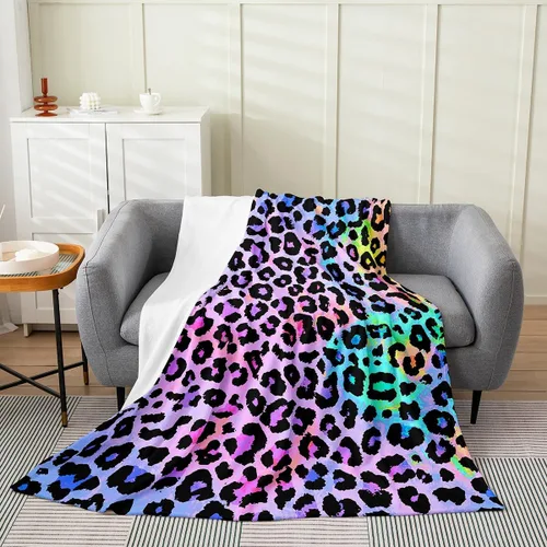 Miniatura 11 de Erosebridal Manta de hojas para niños, niñas y hombres, manta de forro polar colorida, manta de cama de hojas de mandala bohemio, 30 x 40 pulgadas