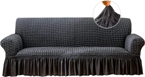 Miniatura 21 de Qubjus Funda Elástica para Sofá Fundas para Sofá Lavables Funda para Sofá Sillón Cama Protector de Muebles de Fácil Ajuste con Parte Inferior Beige