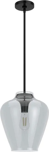 Miniatura 7 de Hunter - Vidria - Lámpara colgante de 1 luz de níquel cepillado, tamaño mediano, regulable, estilo formal, con forma de campana, para dormitorios
