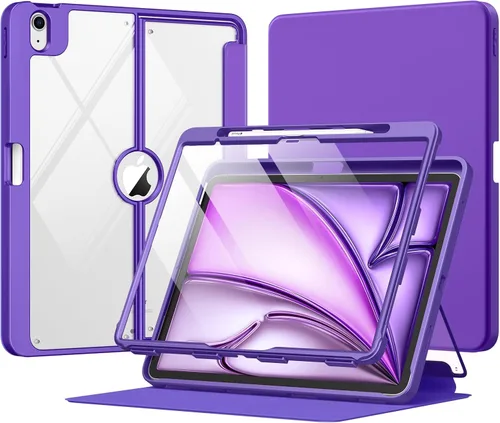 Miniatura 16 de MoKo Funda para iPad Air de 11 pulgadas 7ª/6ª generación M3/M2 2025/2024, iPad Air 5ª/4ª generación de 10.9 pulgadas 2022/2020 con soporte