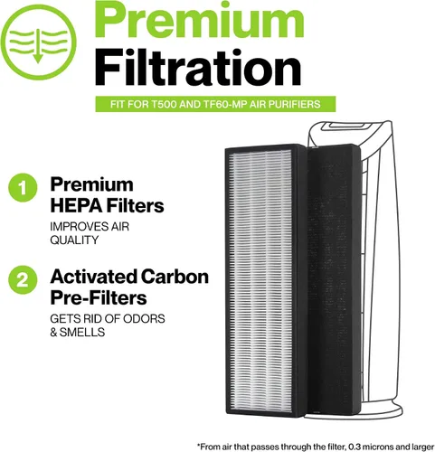 Miniatura 4 de Durabasics Filtros HEPA compatibles con Alen T500-2 filtros de repuesto
