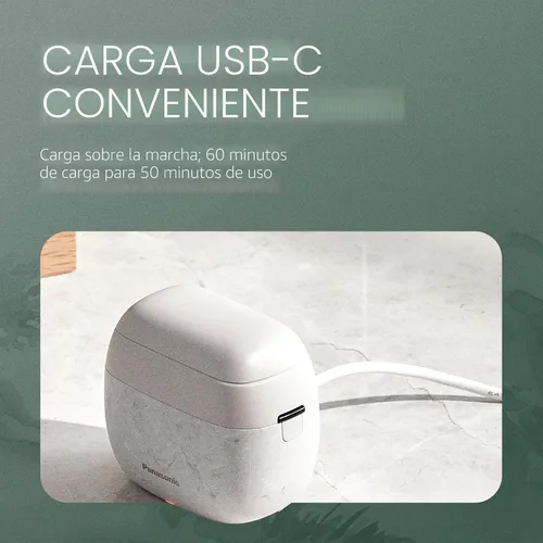 Miniatura 5 de Afeitadora eléctrica Panasonic ARC5 de tamaño palma para hombre, potente navaja de viaje, carga USB-C húmeda/seca, limpieza fácil, navaja japonesa