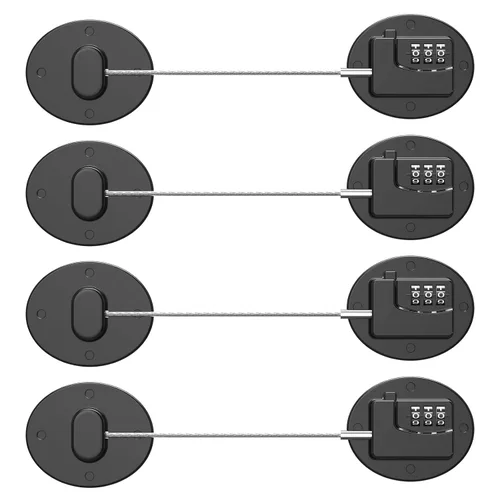 Miniatura 11 de Cerradura de Refrigerador - Cerradura de Combinación Resistente para Nevera, Cerraduras de Gabinete a Prueba de Niños, Sin Llaves Necesarias