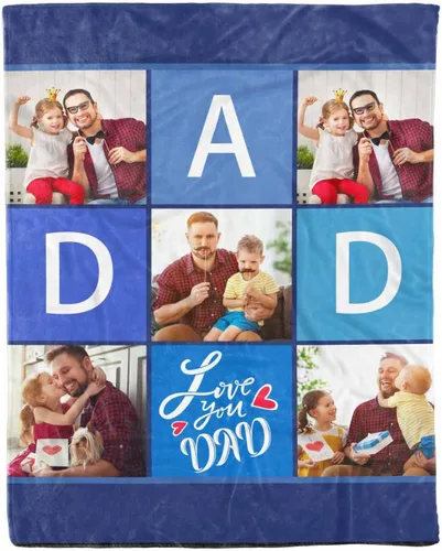 Miniatura 32 de D-Story Mantas para papá, manta de regalo personalizada de hija, manta para el Día del Padre, regalos para papá de parte de la hija, manta con fotos