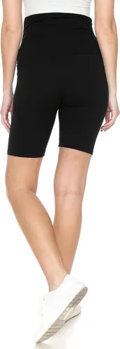 Miniatura 3 de Leggings Depot Pantalones cortos de maternidad con cintura lateral fruncida para mujer, pantalones cortos sobre el vientre