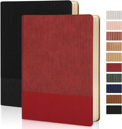 Miniatura 11 de Cuaderno con Líneas para Trabajo, Cuaderno de Notas con Rayas Universitarias 5.79"x8.27" A5 Cuero PU para Escritura Diaria 216 Páginas para Mujeres