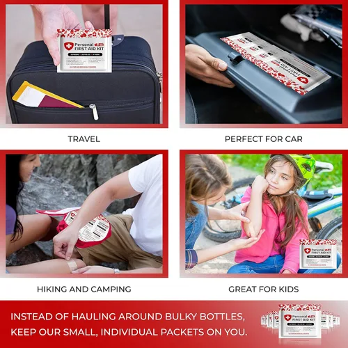 Miniatura 4 de Kit de primeros auxilios portátil de tamaño de viaje, perfecto para el hogar, oficina, automóvil, escuela, negocios, viajes, senderismo, universidad