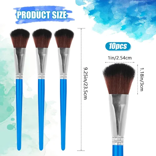Miniatura 3 de 6 pinceles para fregona para pintura acrílica, pincel ovalado de 1 pulgada con mango de madera para acrílico, acuarela, arte facial y corporal