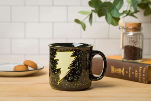 Miniatura 5 de Silver Buffalo - Taza de café de cerámica estilo cámper de Black Adam de DC Comics, 20 onzas DC Comics Negro Adam Lightning Bolt