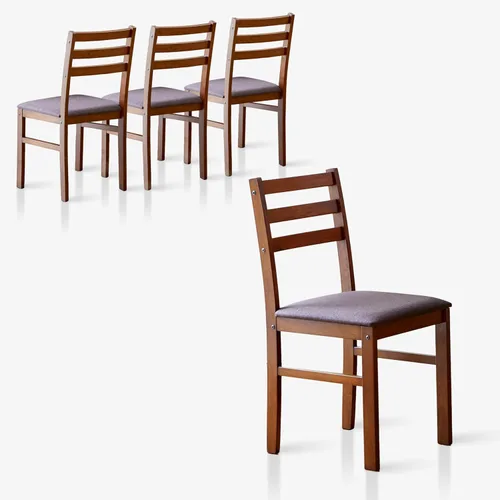 Miniatura 10 de Livinia Seattle Juego de 2 sillas de cocina moderna de estilo granja para comedor, sillas con respaldo en escalera de madera y asiento acolchado