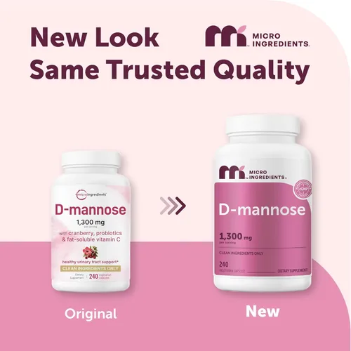 Miniatura 4 de Pure D Manosa 1,300 mg con arándano rojo y probióticos, 240 cápsulas vegetales Salud del tracto urinario para mujeres Más 1 millón de UFC mezcla