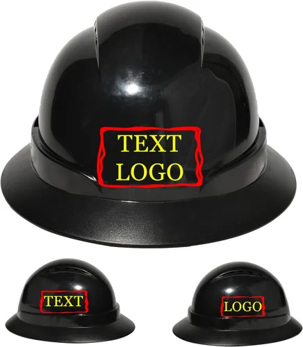 Miniatura 36 de Casco de seguridad personalizado para construcción Casco de trabajo de seguridad con suspensión de trinquete ajustable de ala completa con carcasa