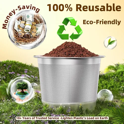 Miniatura 5 de Paquete de 2 cápsulas de café K reutilizables para Keurig 1.0: K Cups de acero inoxidable recargables - Filtros de café reutilizables para máquina