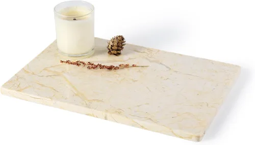 Miniatura 9 de Tabla de corte de mármol natural africano Koville para cocina, repostería, pan, 30,5 cm x 20,3 cm. Tabla de queso de mármol genuino, bandeja