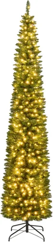 Miniatura 23 de GOFLAME Árbol de Navidad de 6 pies sin luz, árbol de Navidad negro, decoración de Halloween en forma de lápiz, árbol de Halloween con 520 puntas