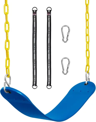 Decorlife Asientos para columpios para exteriores con cadena resistente a la oxidación de 66 pulgadas, accesorios de repuesto para asientos Azul