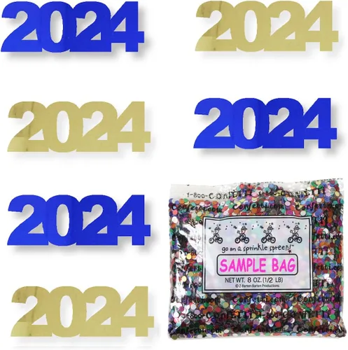 Miniatura 53 de Confetti Year 2024 Negro, Azul Royal Combo - 2 bolsas de media onza (1 oz)
