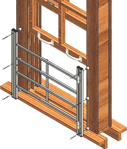Miniatura 9 de Segal Store 4748 protector de seguridad para ventana para niños, ajustable, fijo, evita caídas accidentales, se incluyen tornillos resistentes a
