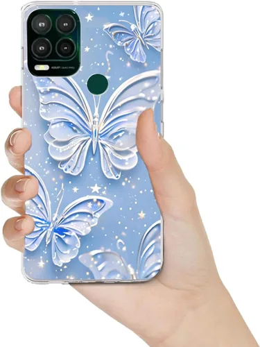 Miniatura 8 de Paquete de 2 fundas elegantes con purpurina de mariposa para Moto G Stylus 5G 2021, delgada y suave TPU de lujo, a prueba de golpes, para adultos