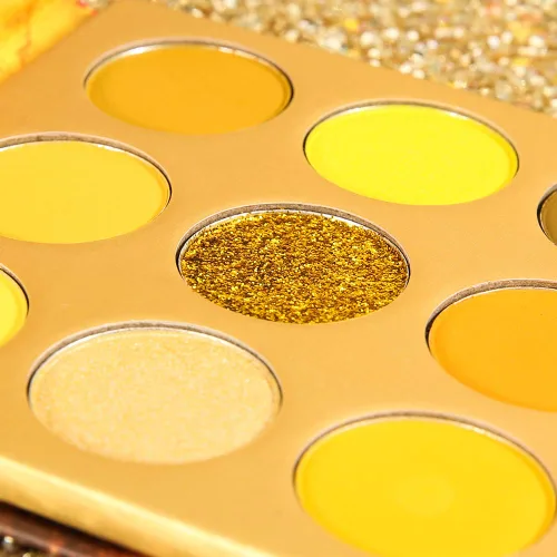 Miniatura 5 de Docolor Paleta de sombras de ojos de 9 colores, sombras de ojos amarillas, paletas de sombras de piedras preciosas, sombras altamente pigmentadas