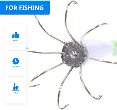 Miniatura 6 de BESPORTBLE Fuerte fuerza de tracción gancho de calamar duradero y para la pesca del pulpo del calamar Color aleatorio