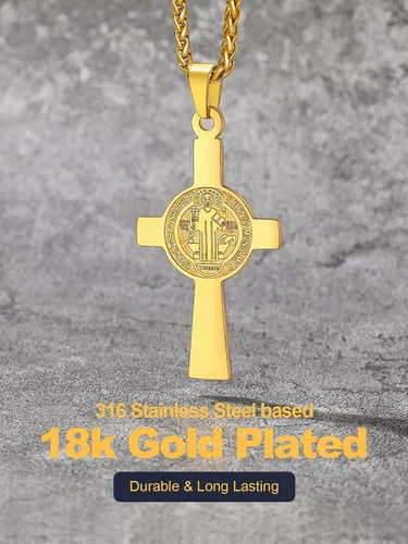 Miniatura 273 de U7 Saint Benedict/Michael Medal Necklace, 316L Stainless Steel Virgin Mary Necklace for Men Women, Bible Verse Protection Necklace Catholic