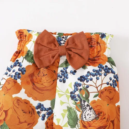 Miniatura 107 de SUNNY PIGGY Ropa para bebé recién nacida, con volantes, mameluco de algodón floral, conjunto de pantalones de algodón para niñas