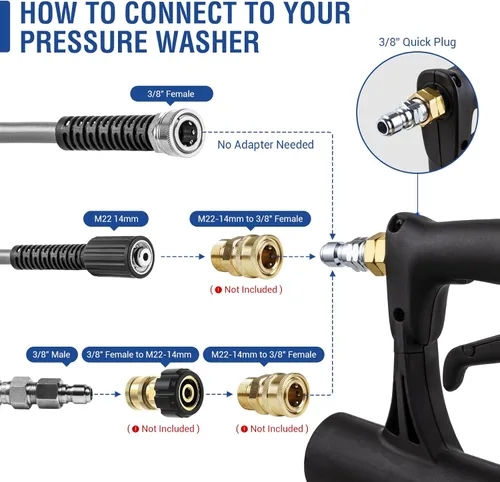 Miniatura 7 de MEKOH Limpiador de superficie para lavadora a presión de 20 pulgadas, 4500 PSI, accesorio de limpiador de superficie con ruedas, accesorio