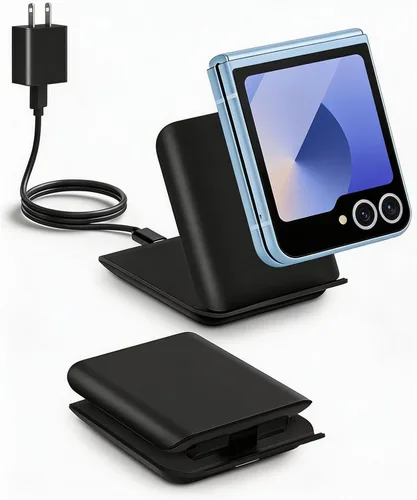 Miniatura 10 de Cargador inalámbrico rápido para Samsung Z Flip - Estación de carga de viaje plegable 2 en 1, compatible con Samsung Galaxy Z Flip 7/6/5/4 Series