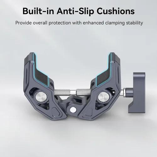 Miniatura 5 de SMALLRIG Abrazadera en forma de cangrejo, soporte para cámara, 1/4"-20, 3/8"-16 agujeros roscados, carga útil de 7.7lbs/3.5kg, compatible