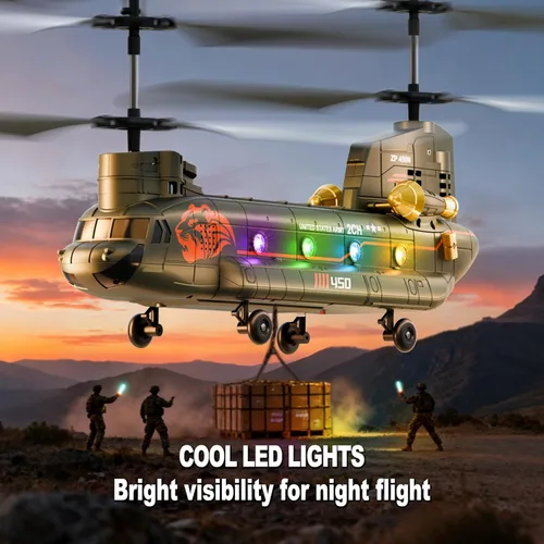 Miniatura 2 de XIKOTEC Helicóptero de control remoto, helicópteros RC con retención de altitud, despegue y aterrizaje con una tecla, luz LED, recordatorio
