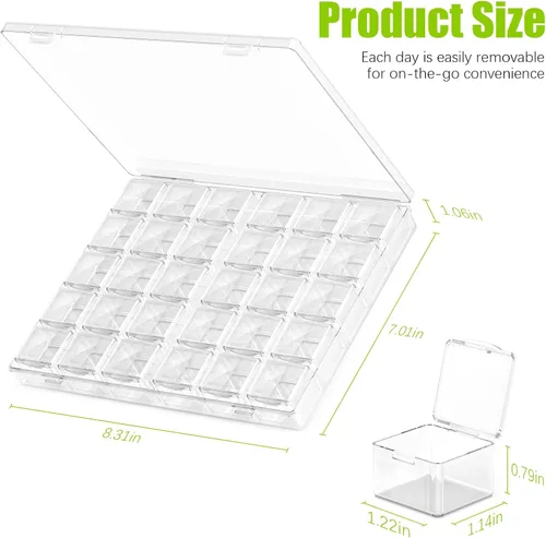 Miniatura 7 de 30 paquetes de contenedores organizadores apilables de plástico con tapas, mini recipientes para almacenamiento de cuentas, purpurina, limo, pintura