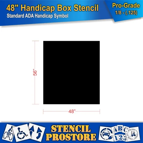 Miniatura 2 de Plantillas de pavimento – Caja de 56 pulgadas – Caja de fondo para plantillas para discapacitados – (se adapta a hándicap de 48 pulgadas) – 56 x 50