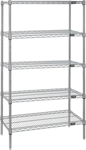 Miniatura 27 de Quantum Storage Systems WR74-1824BK Kit de inicio para estantería de alambre de 4 niveles de altura de 74 pulgadas, acabado negro, 18 pulgadas