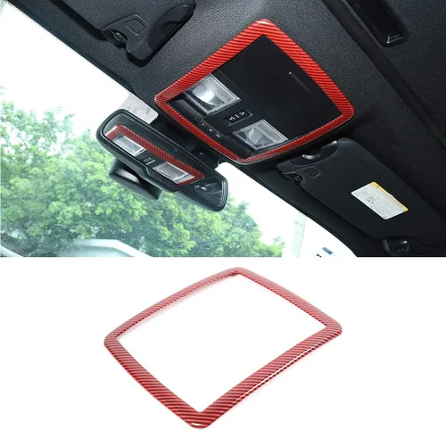 Miniatura 8 de GZXinWei Cubierta de luz de lectura delantera de fibra de carbono para Dodge Challenger 2010-2023 Trim Frame Accesorios interiores