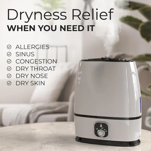Miniatura 7 de Everlasting Comfort Humidificadores de 6L para Dormitorio, Silenciosos, Tiempo de Funcionamiento de 50 Horas, Sin Filtro, Humidificador de Niebla