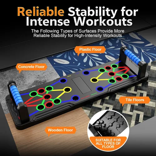 Miniatura 5 de IUT Solid Push Up Board 15 in 1 Home Workout Equipment Multi-Functional Pushup Stands System Fitness Floor Chest Muscle Exercise Professional Mango