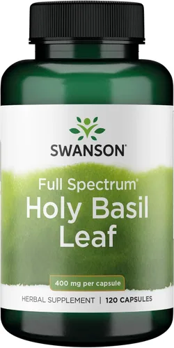 Miniatura 7 de Swanson Hoja de albahaca sagrada (Tulsi) – Suplemento de apoyo al estrés y bienestar – (120 cápsulas, 800 mg por porción), paquete de 2