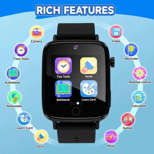 Miniatura 2 de ZUODUN Reloj para Niños Juguetes para Niños con 26 Juegos, Reloj Inteligente con Cámara para Niños de 4 a 12 Años, Pantalla Táctil, Podómetro